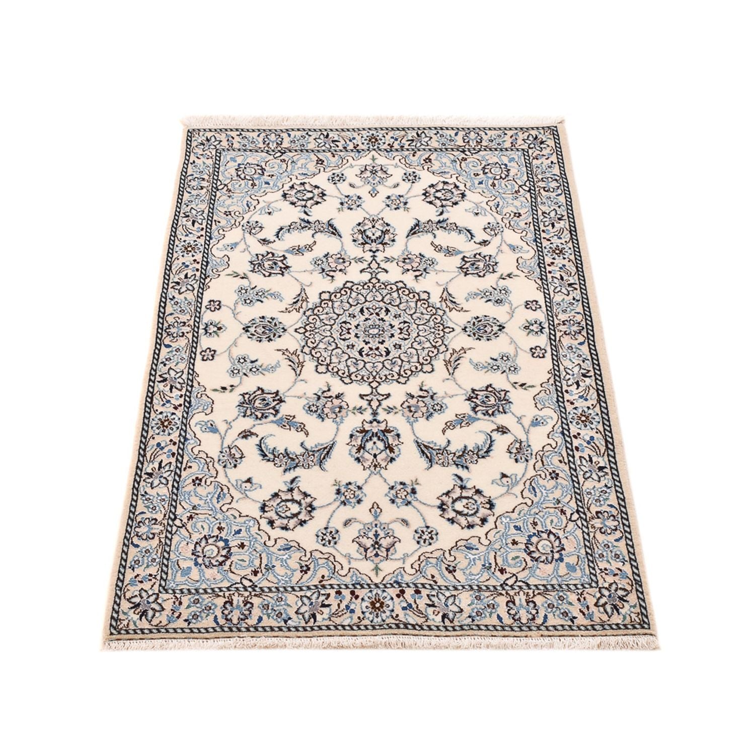 Tapis persan - Nain - Royal - 109 x 69 cm - gris clair