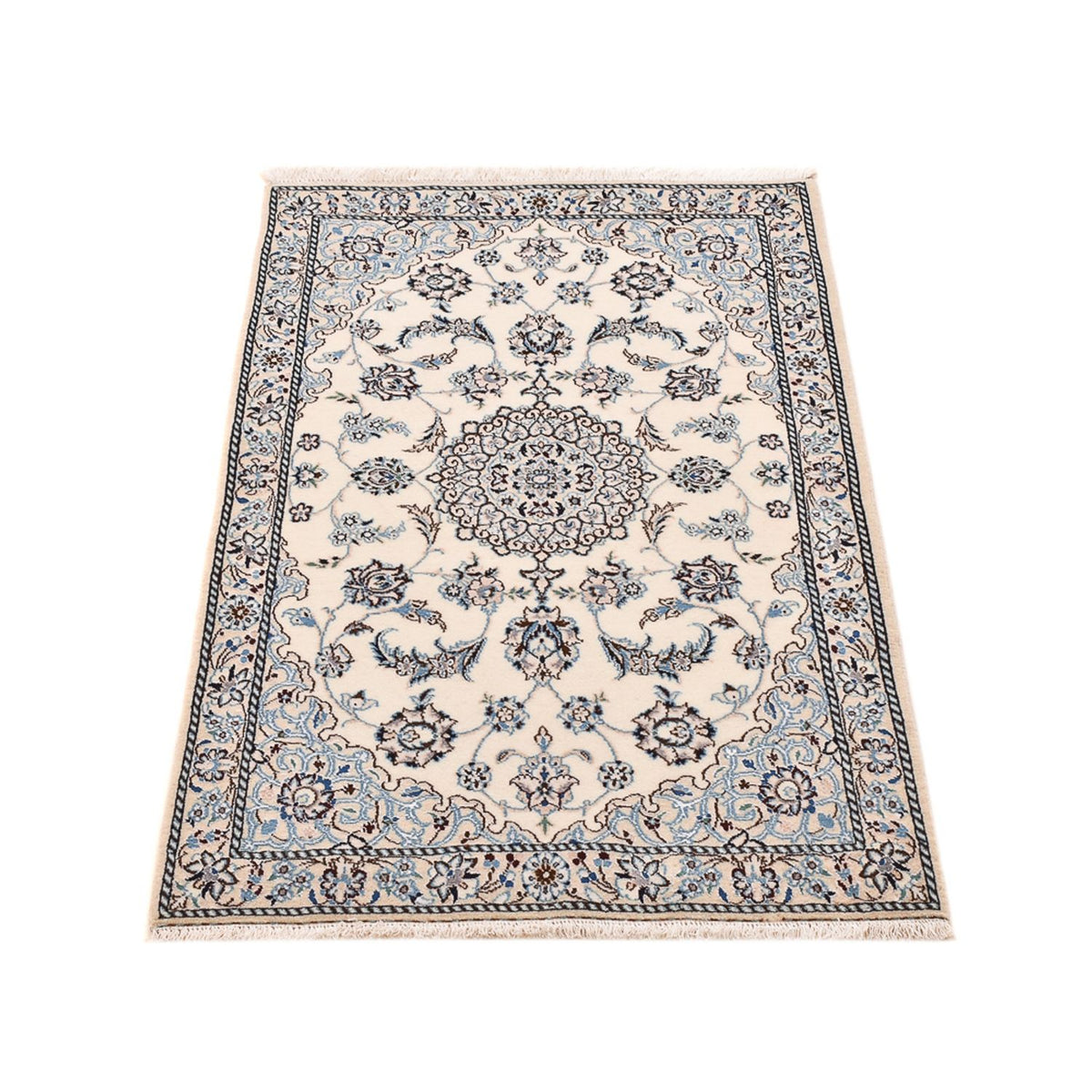 Tapis persan - Nain - Royal - 109 x 69 cm - gris clair