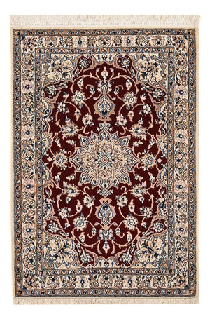 Tapis persan - Nain - Royal - 94 x 63 cm - rouge foncé