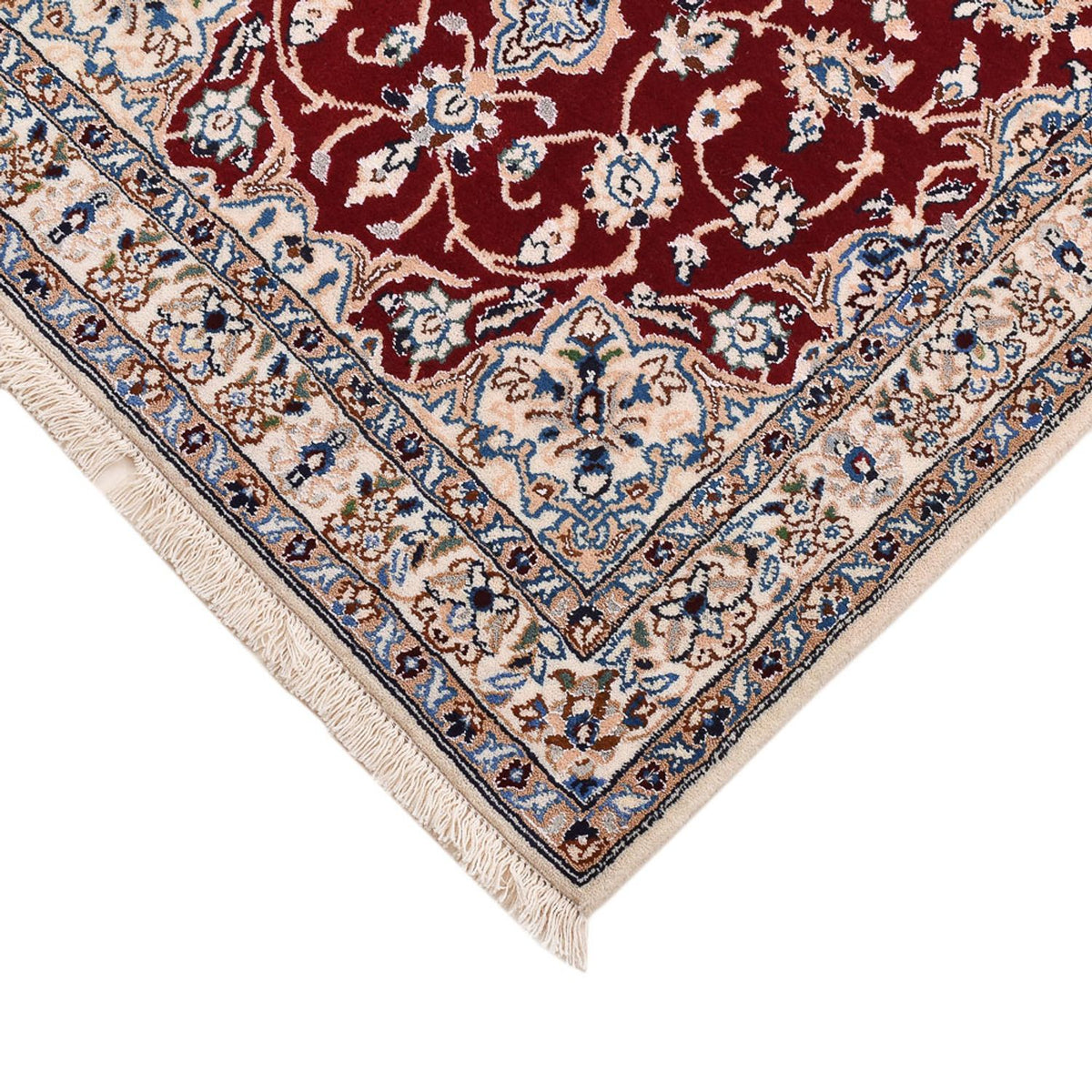 Tapis persan - Nain - Royal - 94 x 63 cm - rouge foncé