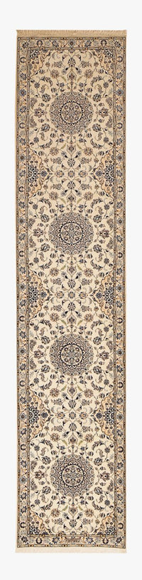 Tapis de couloir Tapis persan - Nain - Premium - 403 x 87 cm - beige