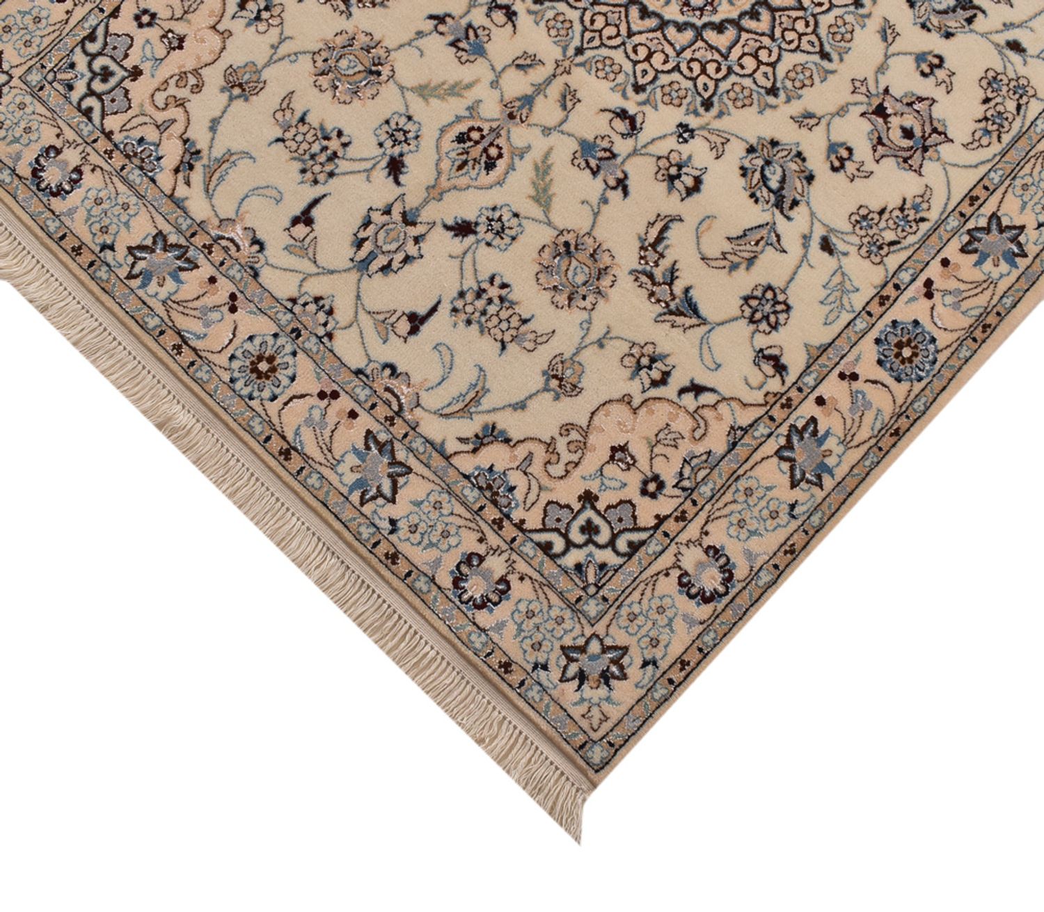 Tapis de couloir Tapis persan - Nain - Premium - 403 x 87 cm - beige
