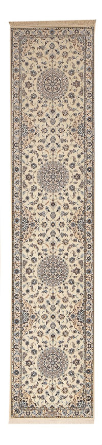 Tapis de couloir Tapis persan - Nain - Premium - 397 x 87 cm - beige