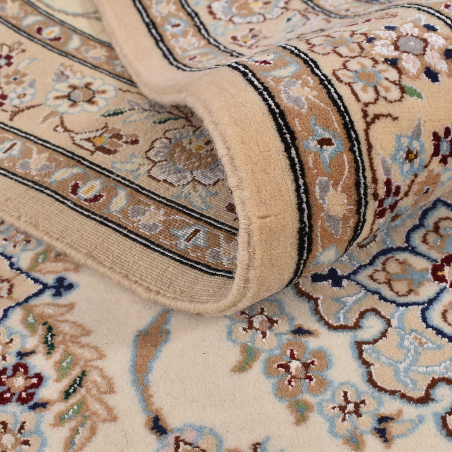 Tapis de couloir Tapis persan - Nain - Premium - 400 x 100 cm - beige