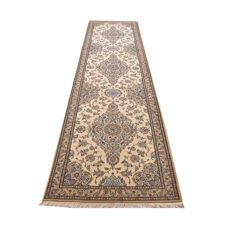 Tapis de couloir Tapis persan - Nain - Premium - 400 x 100 cm - beige