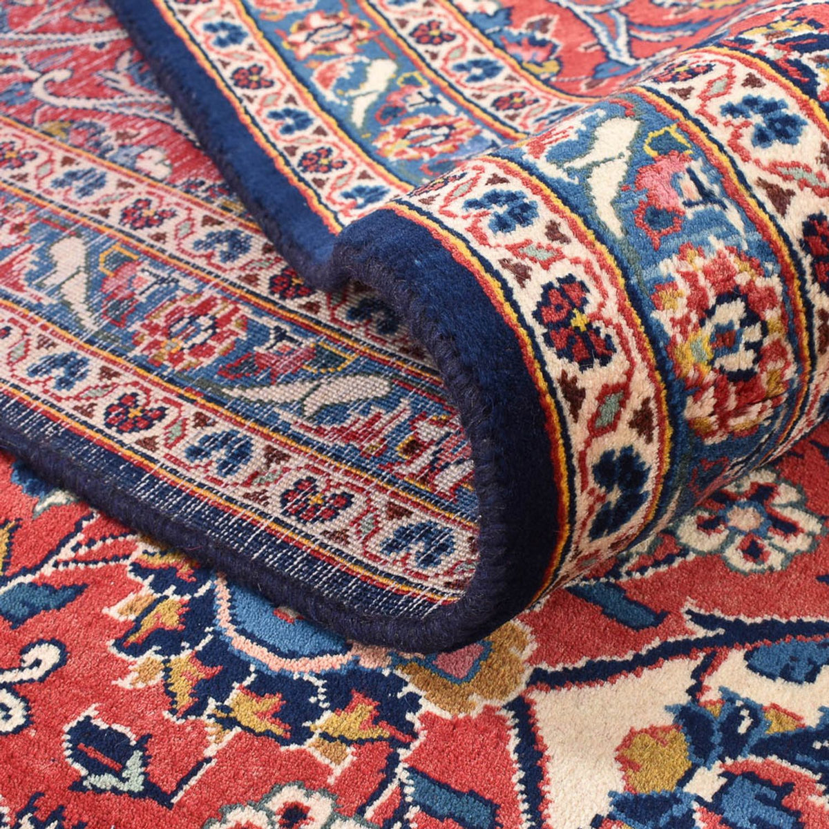 Tapis persan - Keshan - 407 x 300 cm - bleu foncé