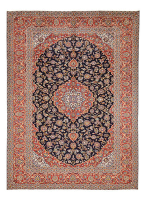 Tapis persan - Keshan - 398 x 295 cm - bleu foncé
