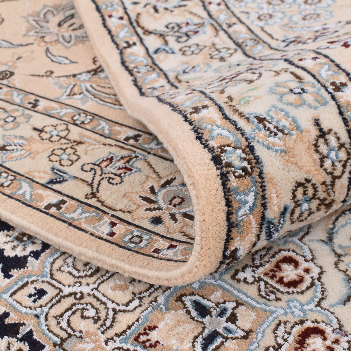 Tapis persan - Nain - Royal carré  - 310 x 305 cm - bleu foncé