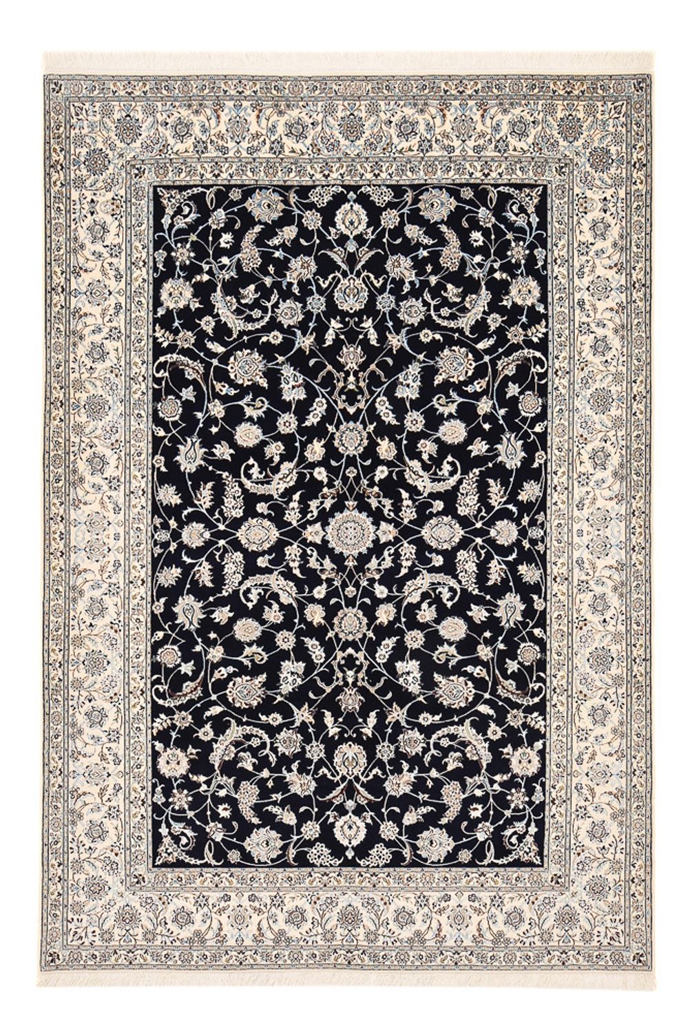 Tapis persan - Nain - Premium - 297 x 209 cm - bleu foncé