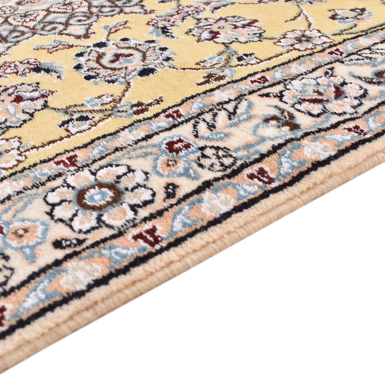 Tapis de couloir Tapis persan - Nain - Royal - 273 x 88 cm - jaune