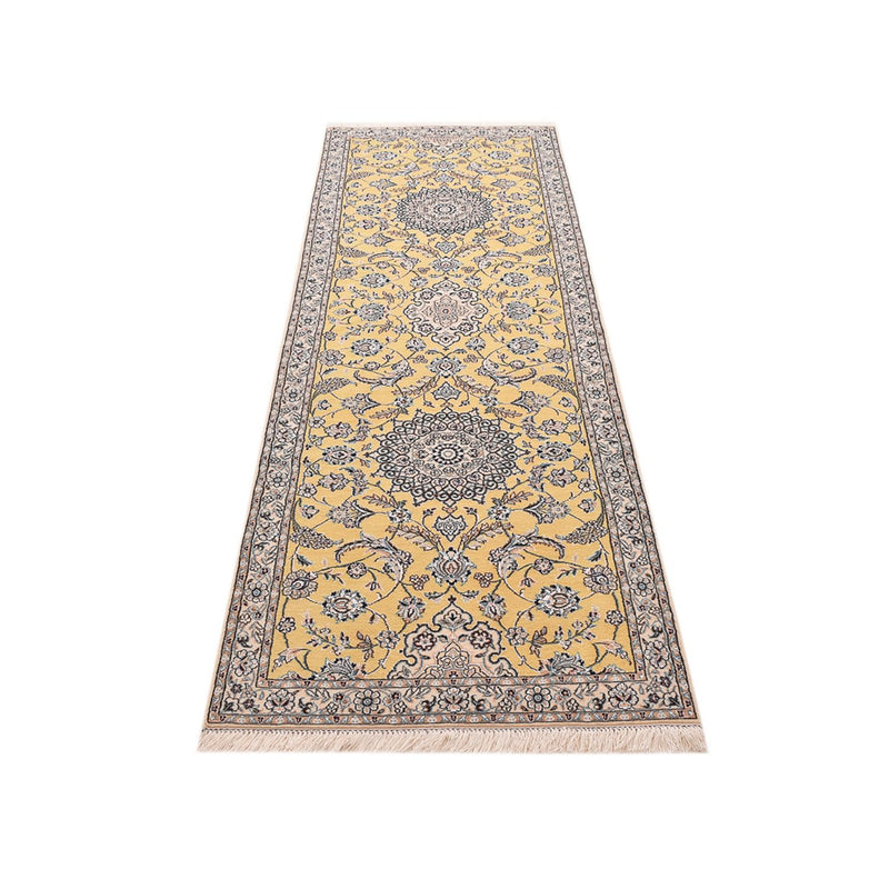 Tapis de couloir Tapis persan - Nain - Royal - 273 x 88 cm - jaune