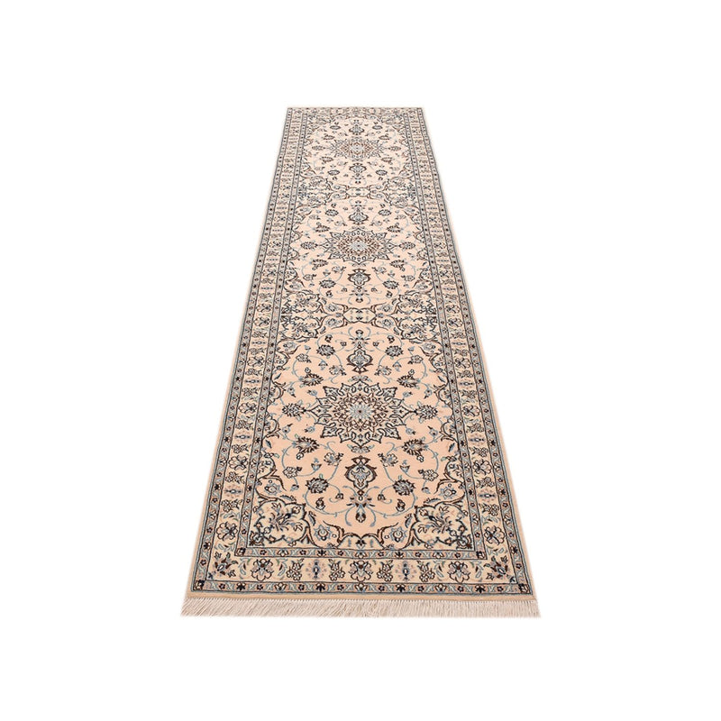 Tapis de couloir Tapis persan - Nain - Royal - 348 x 89 cm - blanc