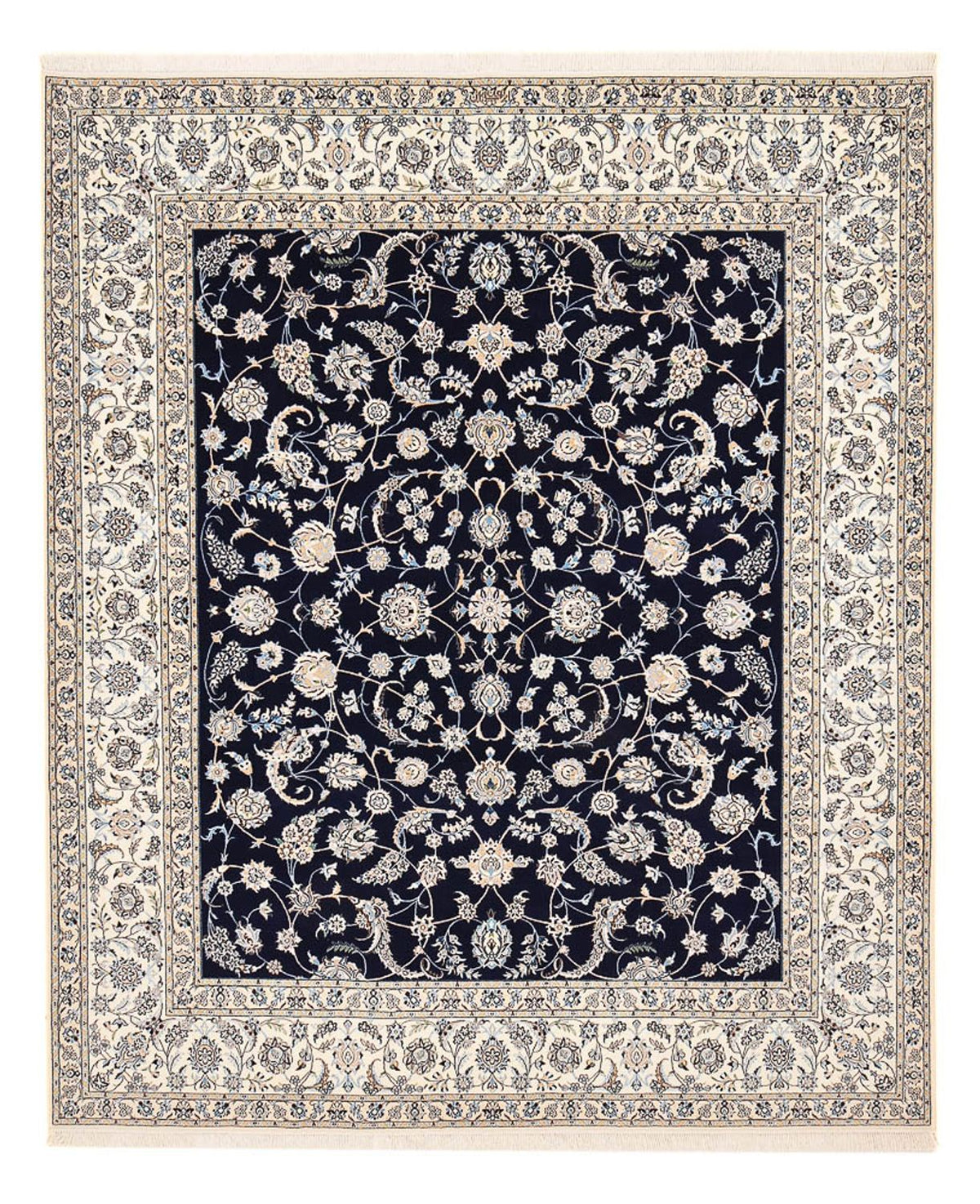 Tapis persan - Nain - Premium - 304 x 258 cm - bleu foncé