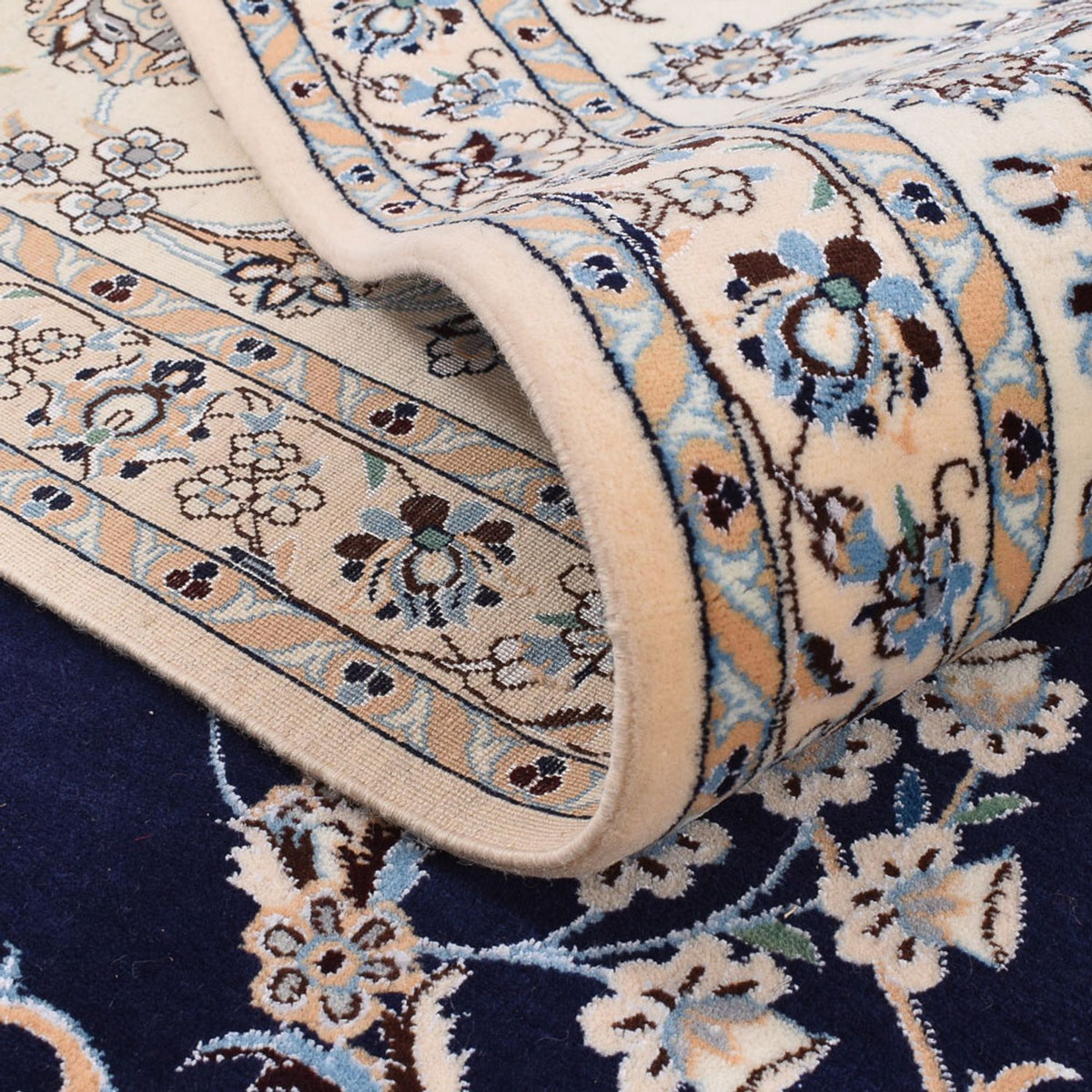 Tapis persan - Nain - Premium - 304 x 258 cm - bleu foncé