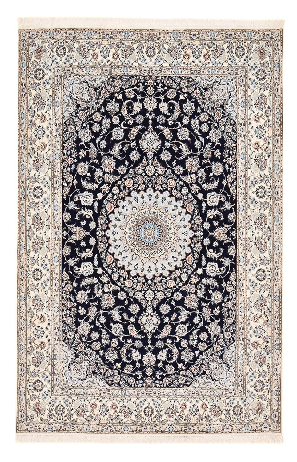 Tapis persan - Nain - Premium - 313 x 213 cm - bleu foncé