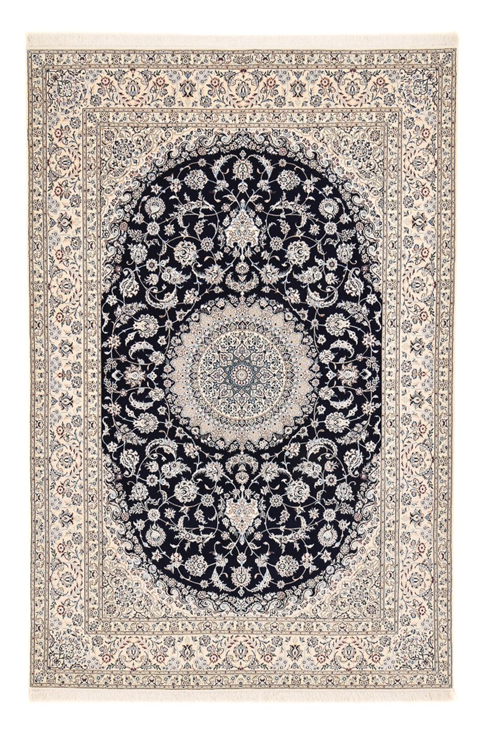 Tapis persan - Nain - Premium - 317 x 212 cm - bleu foncé
