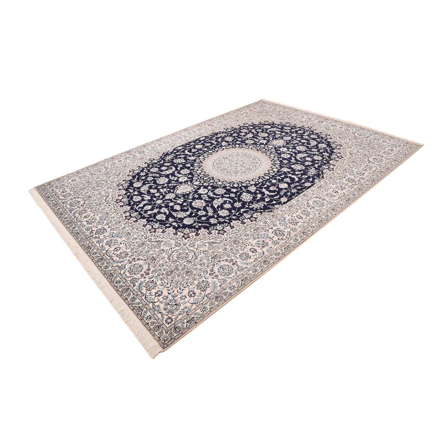 Tapis persan - Nain - Premium - 362 x 255 cm - bleu foncé