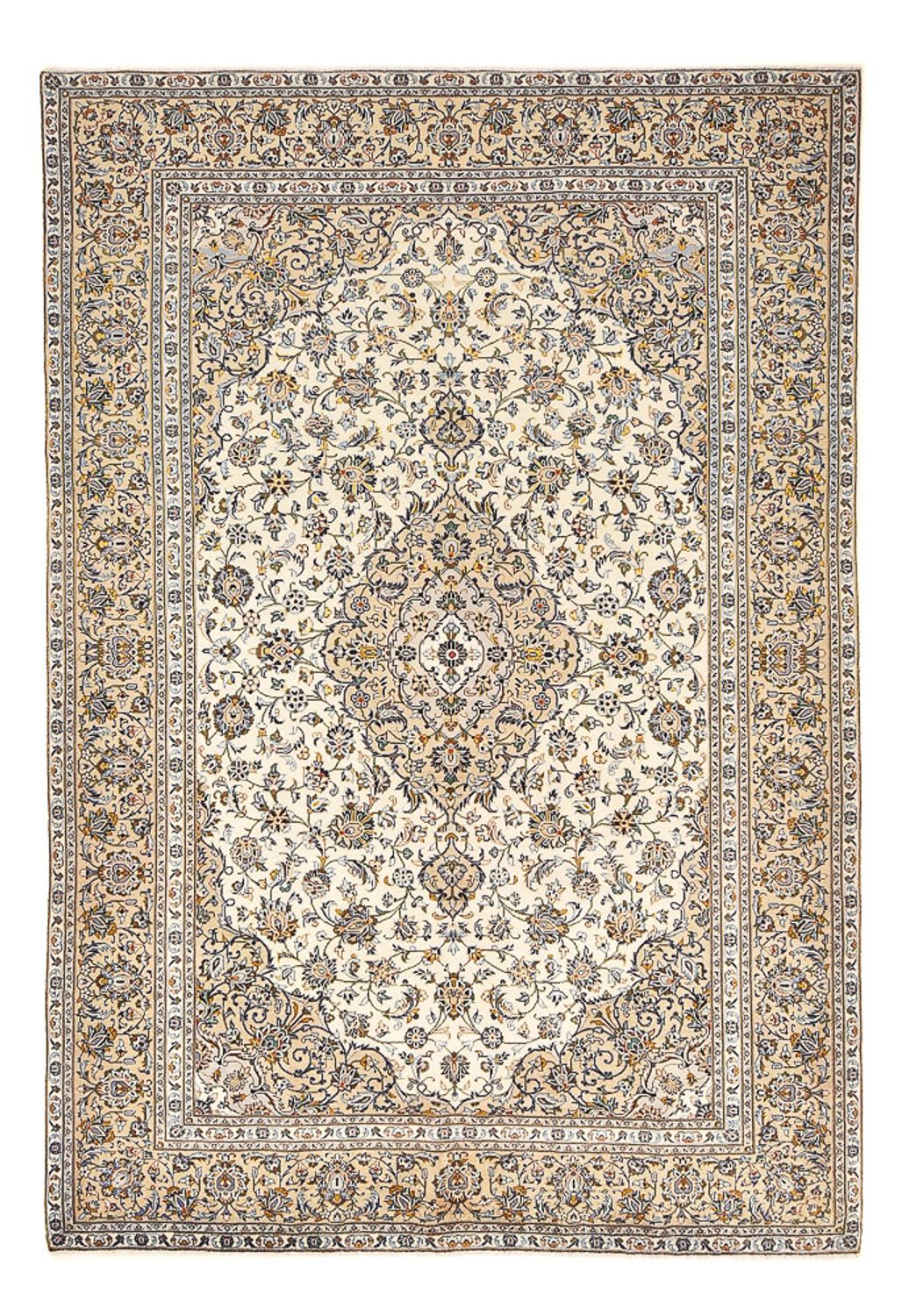 Tapis persan - Keshan - 343 x 238 cm - beige clair