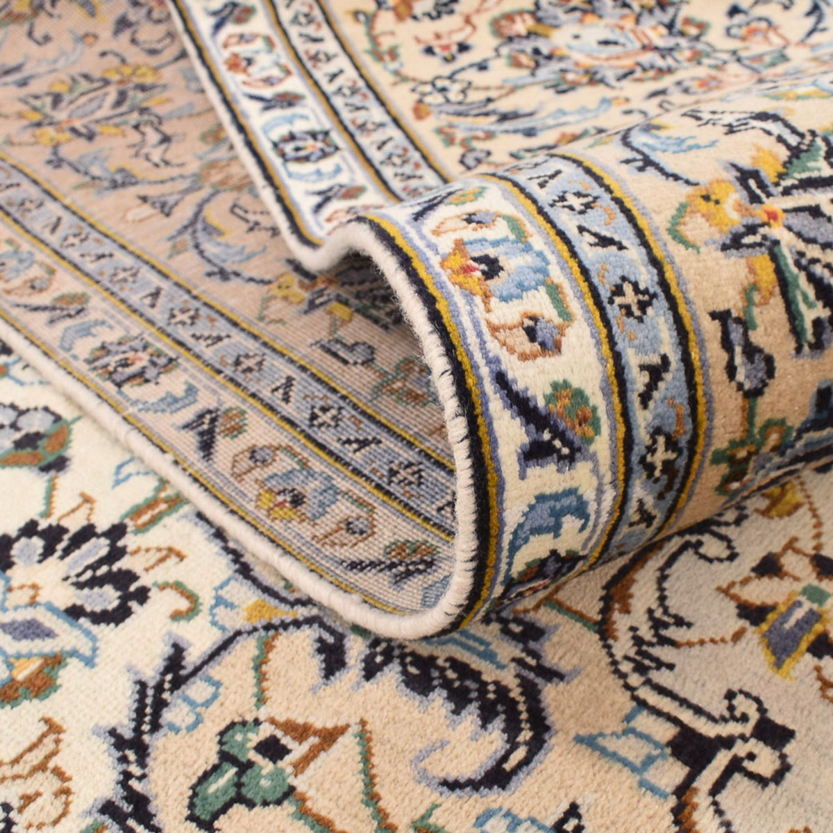 Tapis persan - Keshan - 343 x 238 cm - beige clair