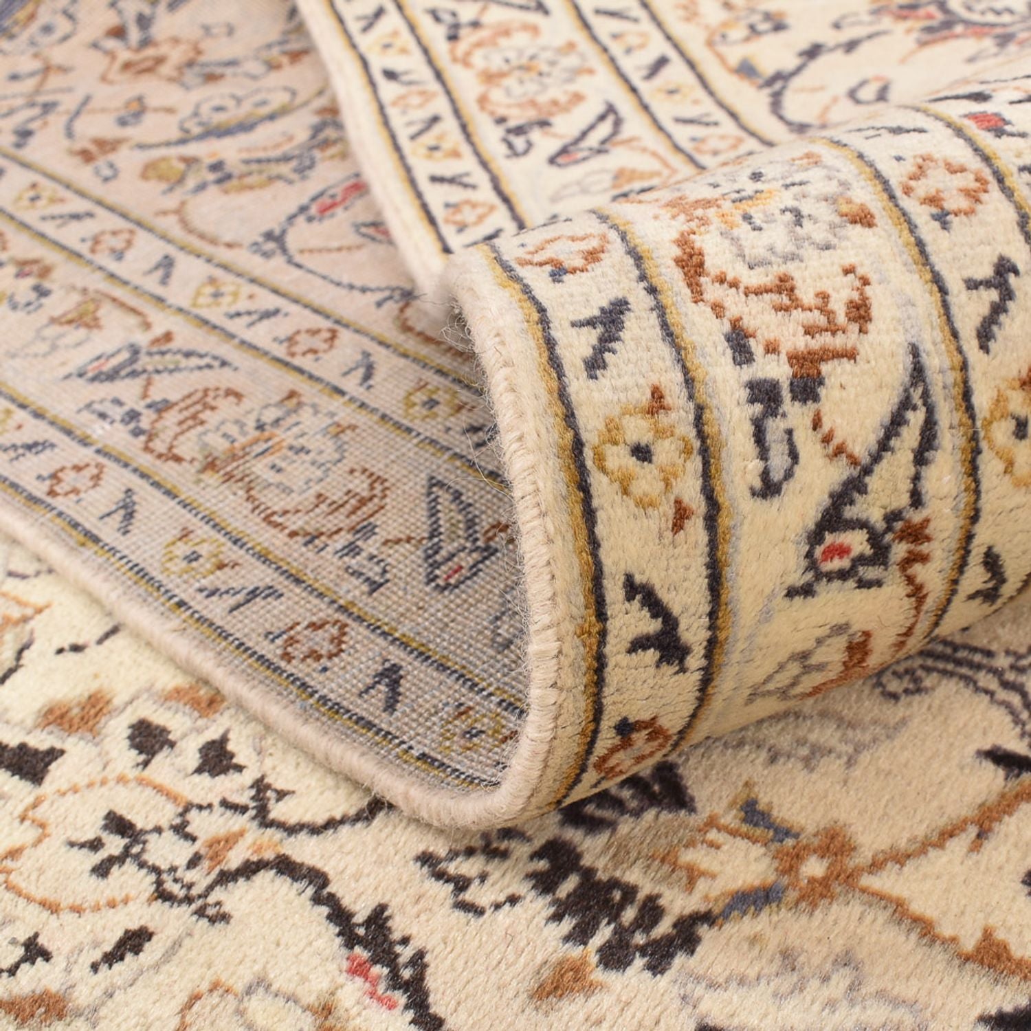 Tapis persan - Keshan - 359 x 243 cm - beige clair