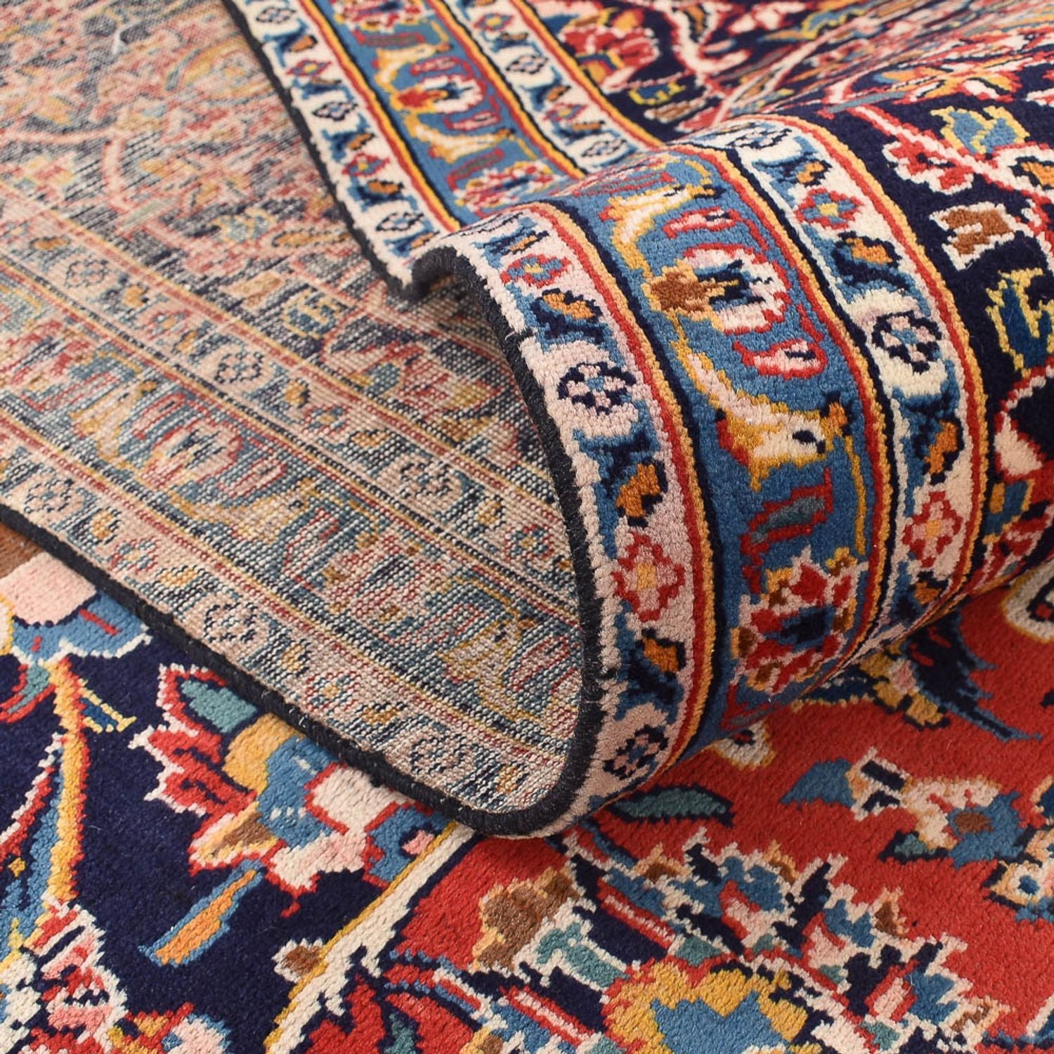 Tapis persan - Keshan - 405 x 300 cm - bleu foncé