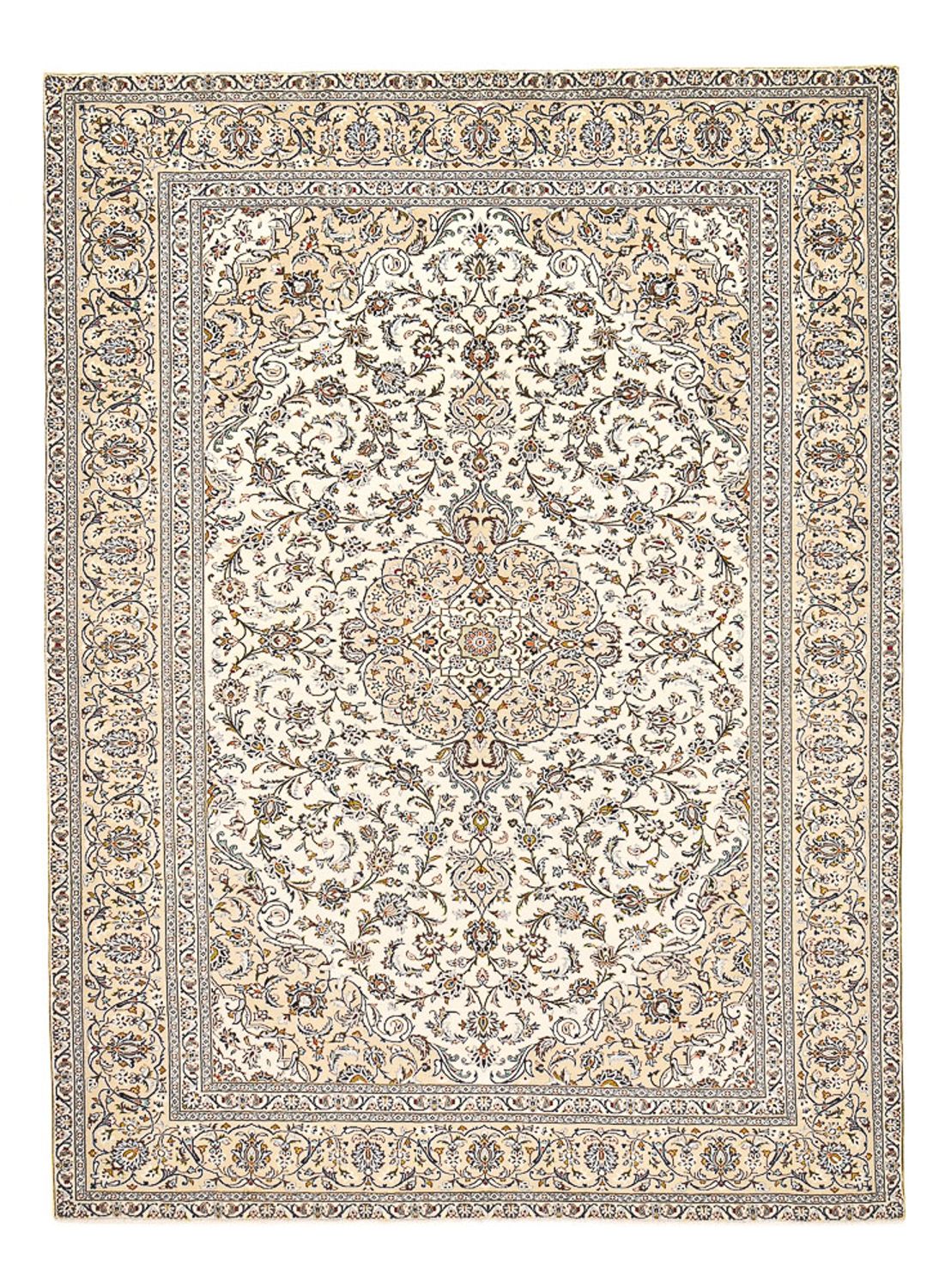 Tapis persan - Keshan - 400 x 288 cm - beige clair