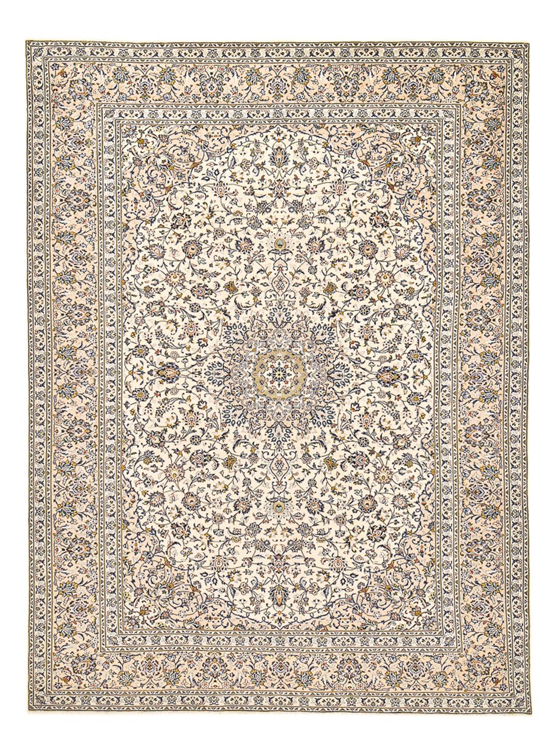 Tapis persan - Keshan - 405 x 292 cm - beige clair