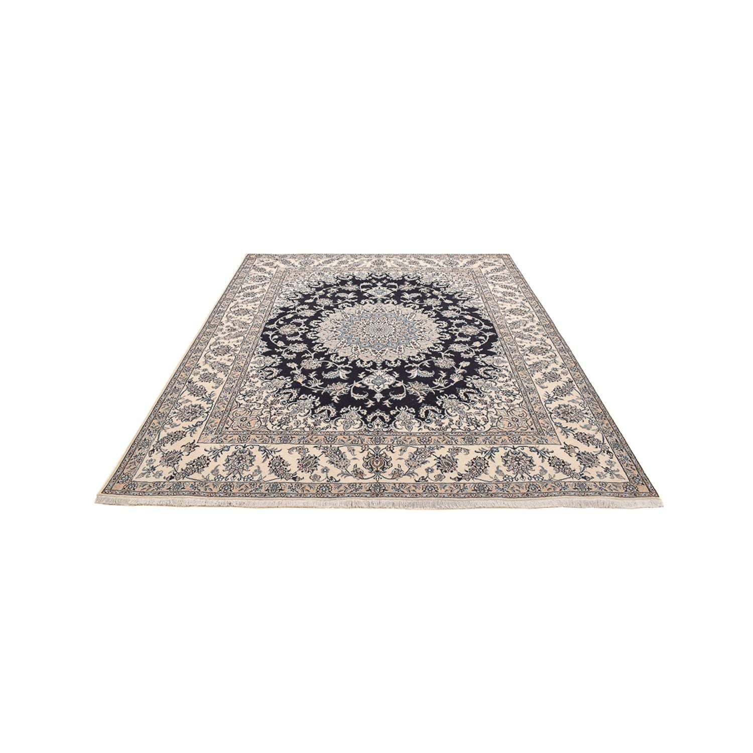 Tapis persan - Nain - 290 x 243 cm - bleu foncé
