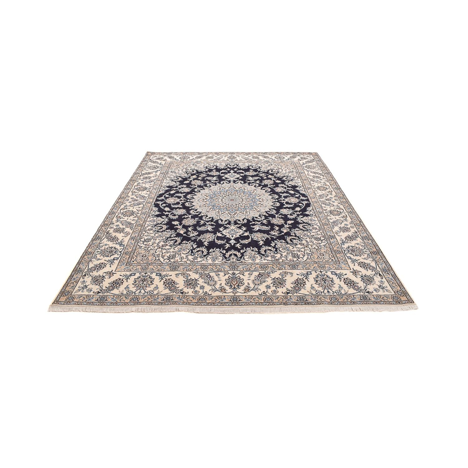 Tapis persan - Nain - 292 x 243 cm - bleu foncé