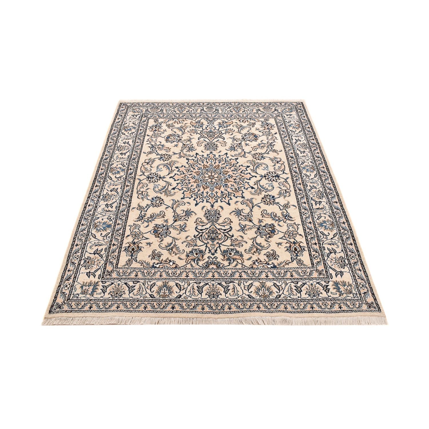 Tapis persan - Nain - 198 x 147 cm - beige clair