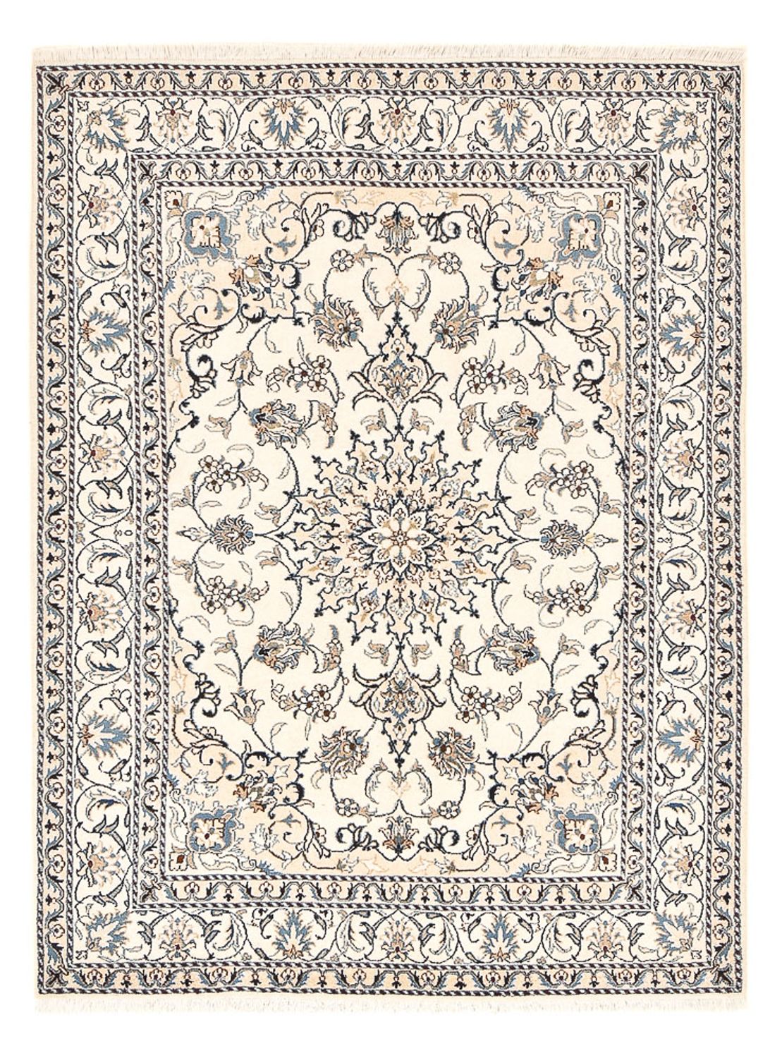 Tapis persan - Nain - 209 x 146 cm - beige clair