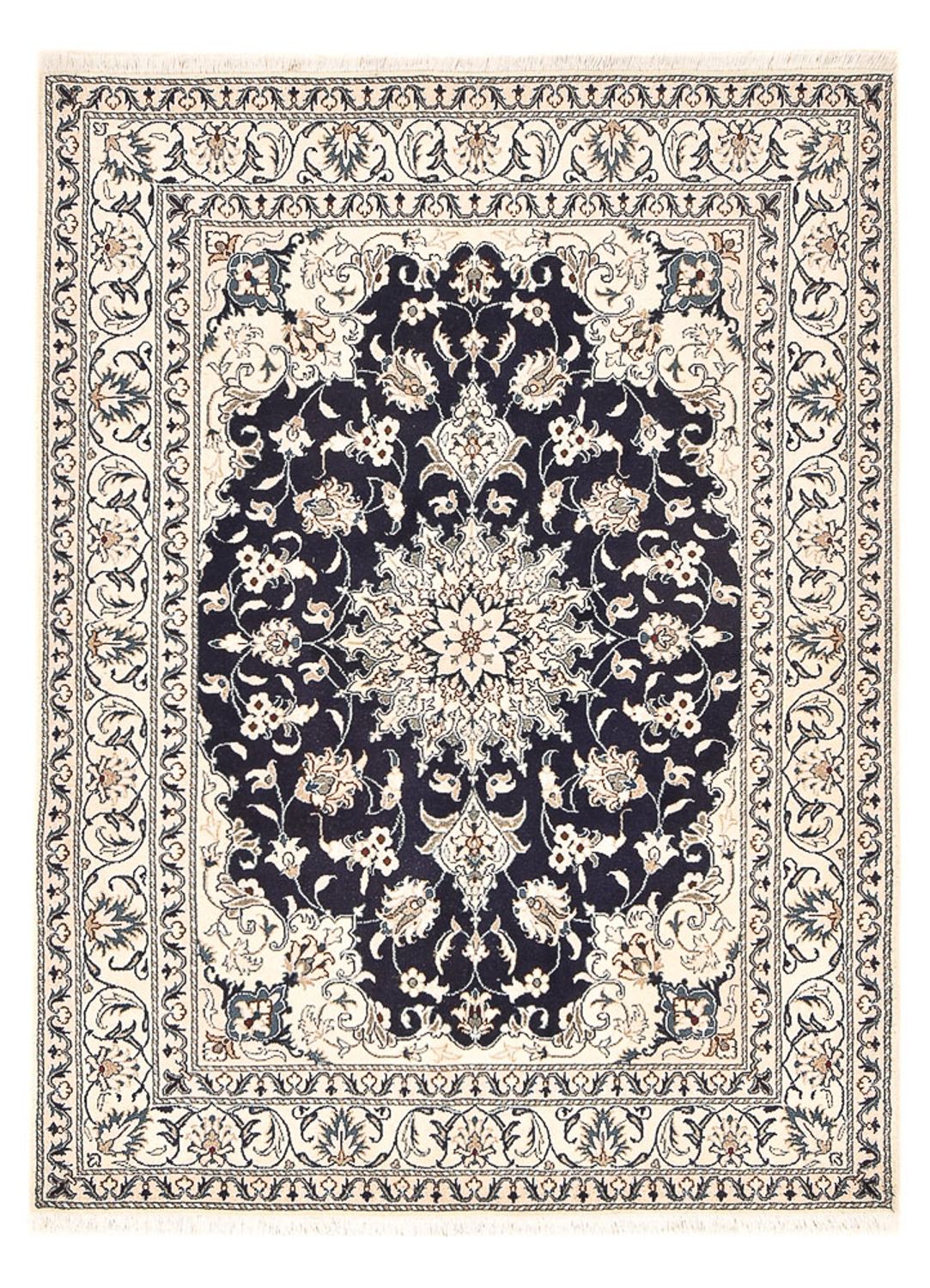 Tapis persan - Nain - 207 x 149 cm - bleu foncé