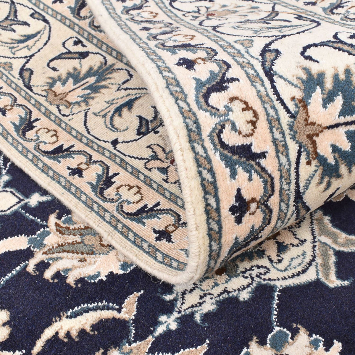 Tapis persan - Nain - 207 x 149 cm - bleu foncé