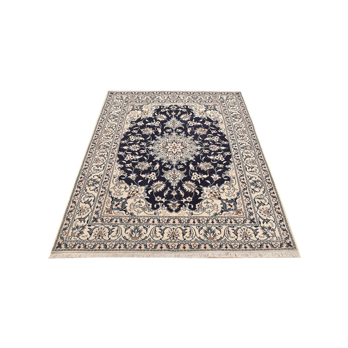 Tapis persan - Nain - 207 x 149 cm - bleu foncé
