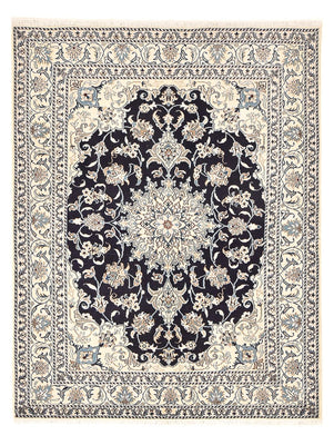 Tapis persan - Nain - 203 x 150 cm - bleu foncé