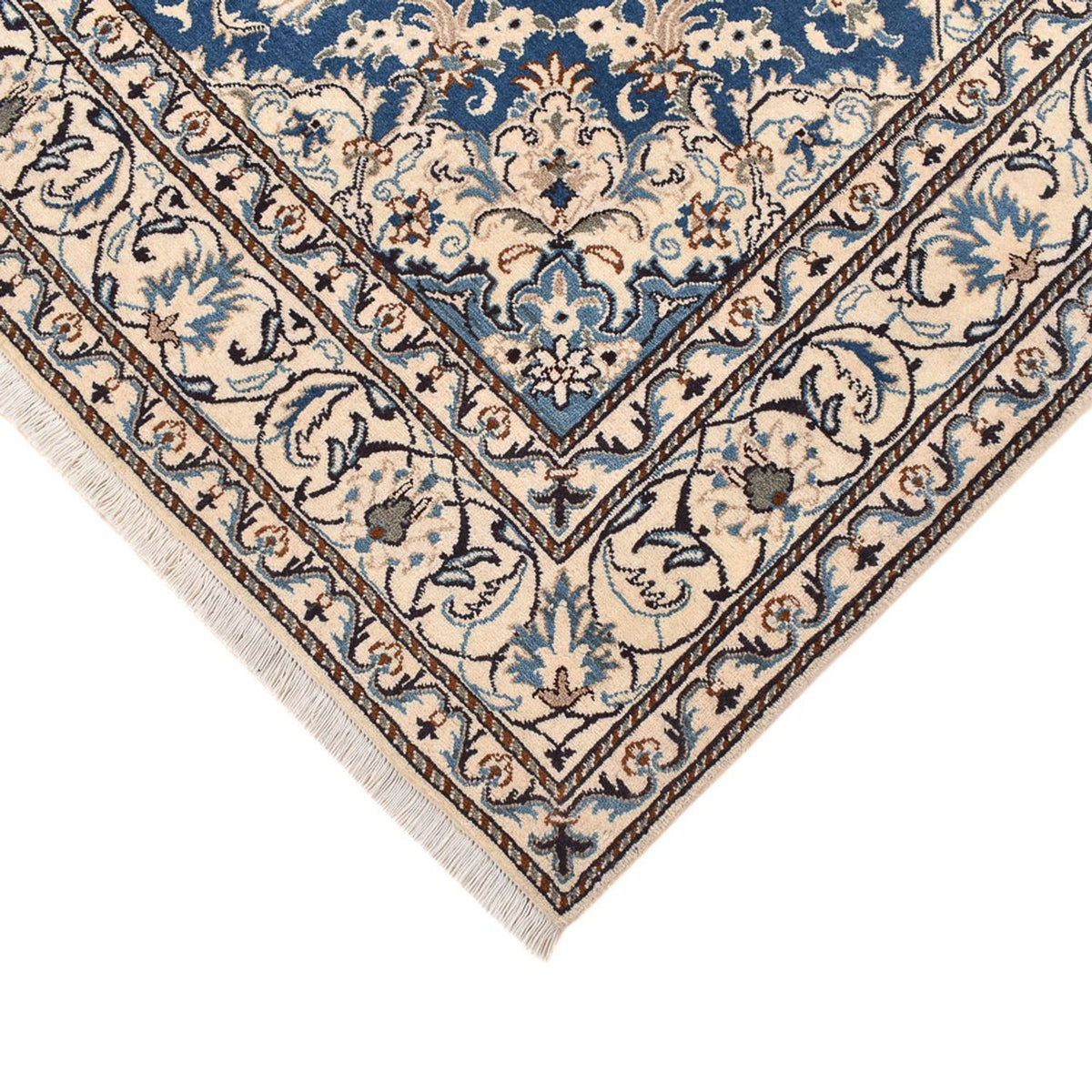 Tapis persan - Nain - 234 x 166 cm - bleu