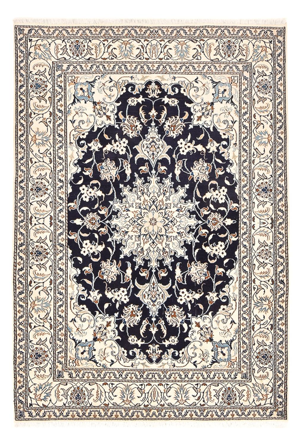 Tapis persan - Nain - 237 x 165 cm - bleu foncé