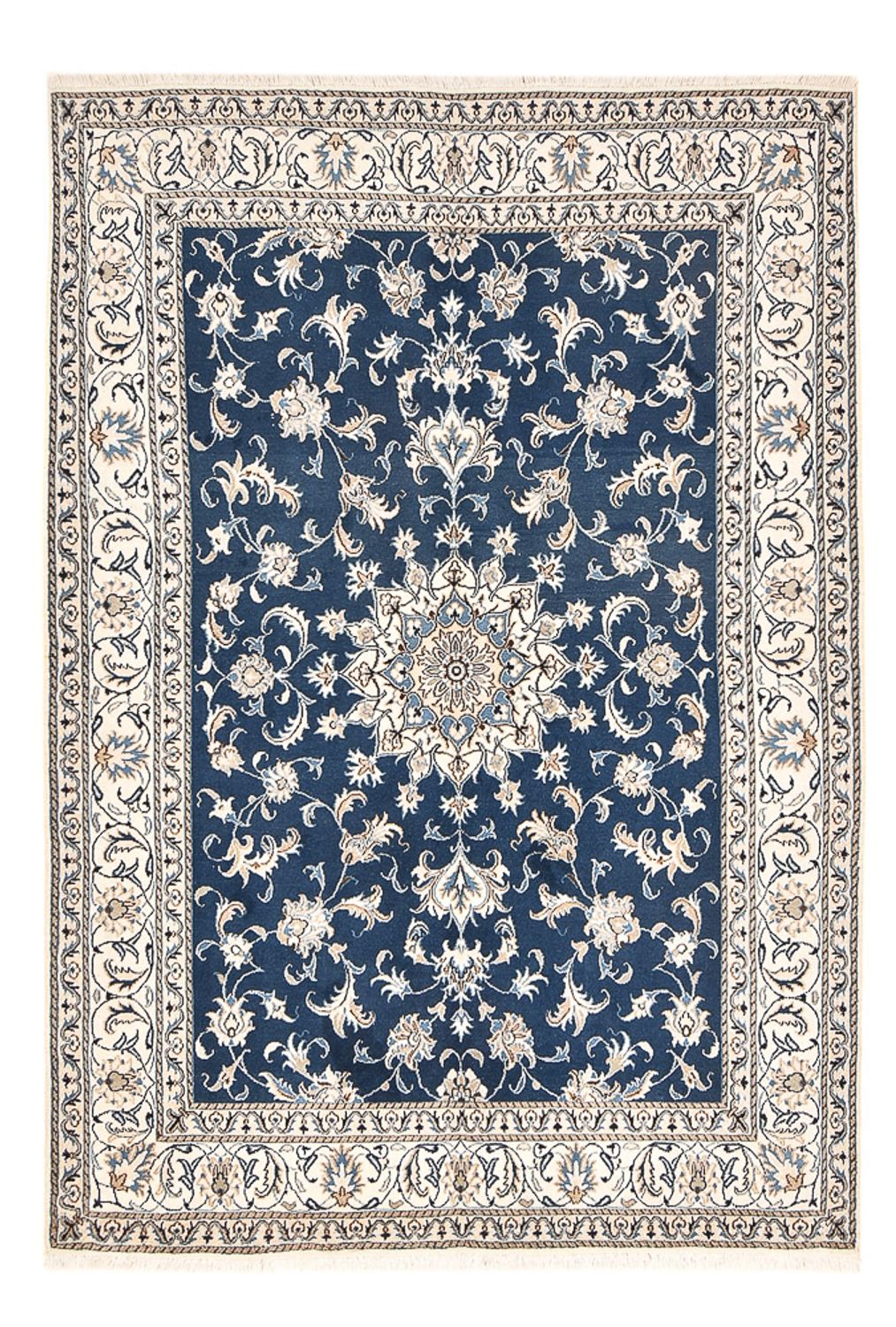 Tapis persan - Nain - 247 x 167 cm - bleu foncé