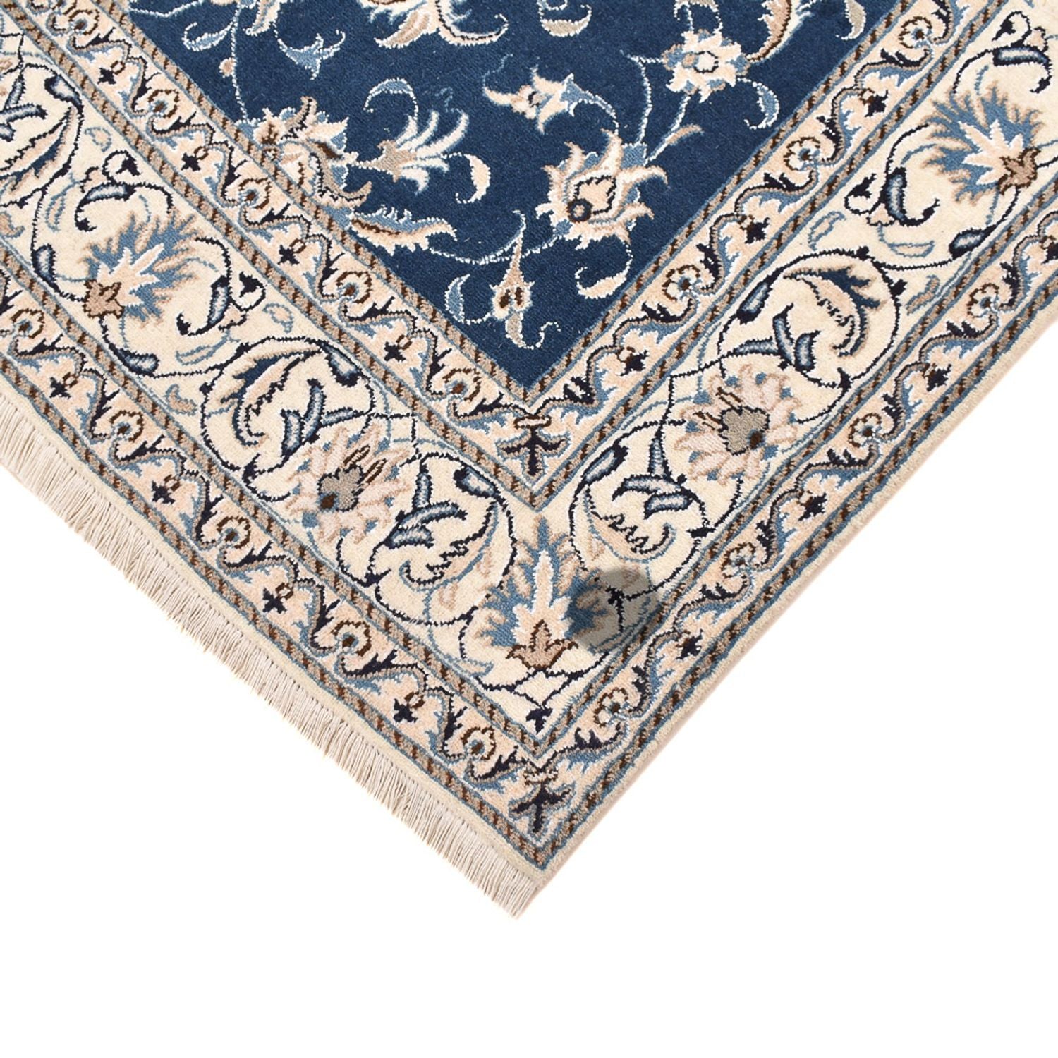 Tapis persan - Nain - 247 x 167 cm - bleu foncé