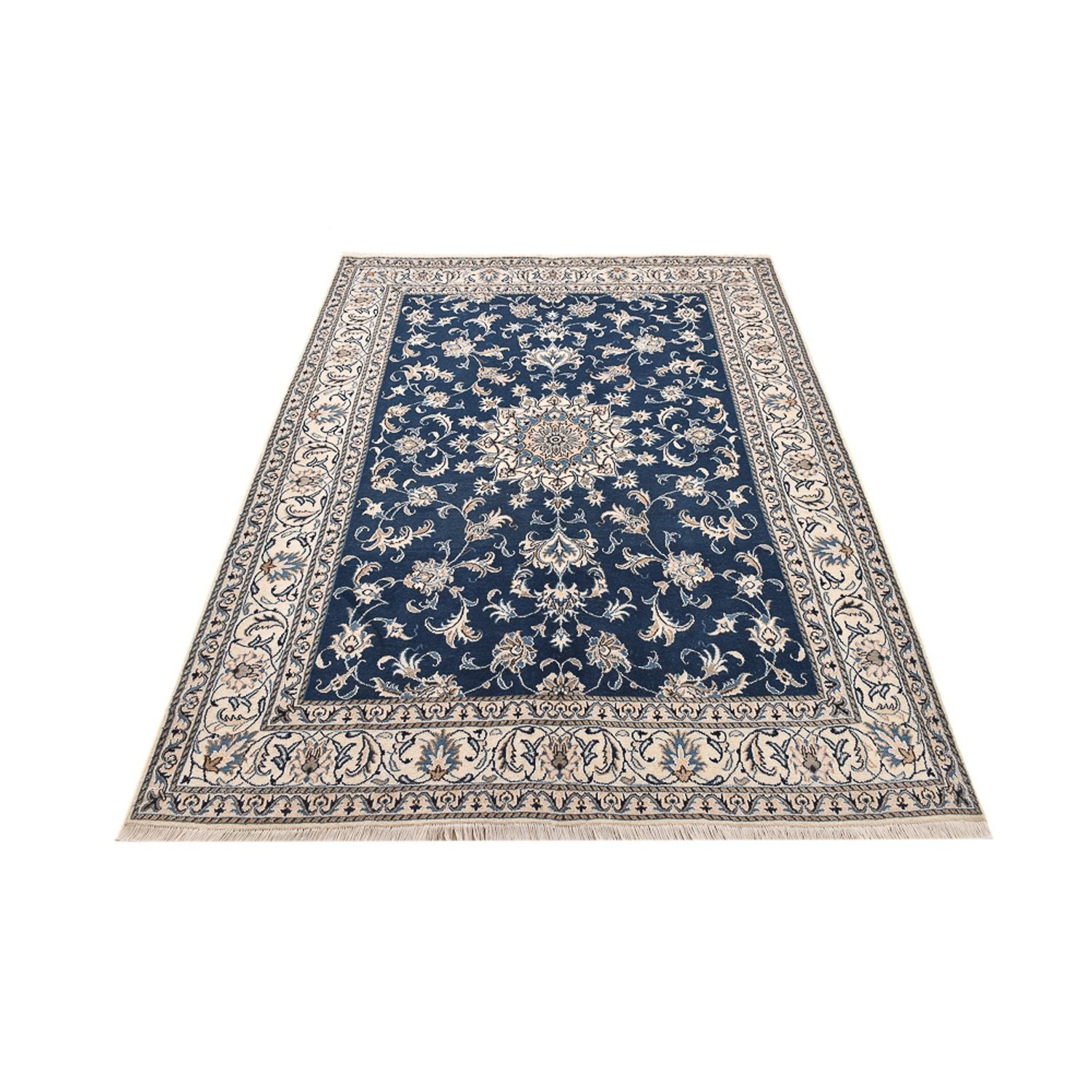 Tapis persan - Nain - 247 x 167 cm - bleu foncé