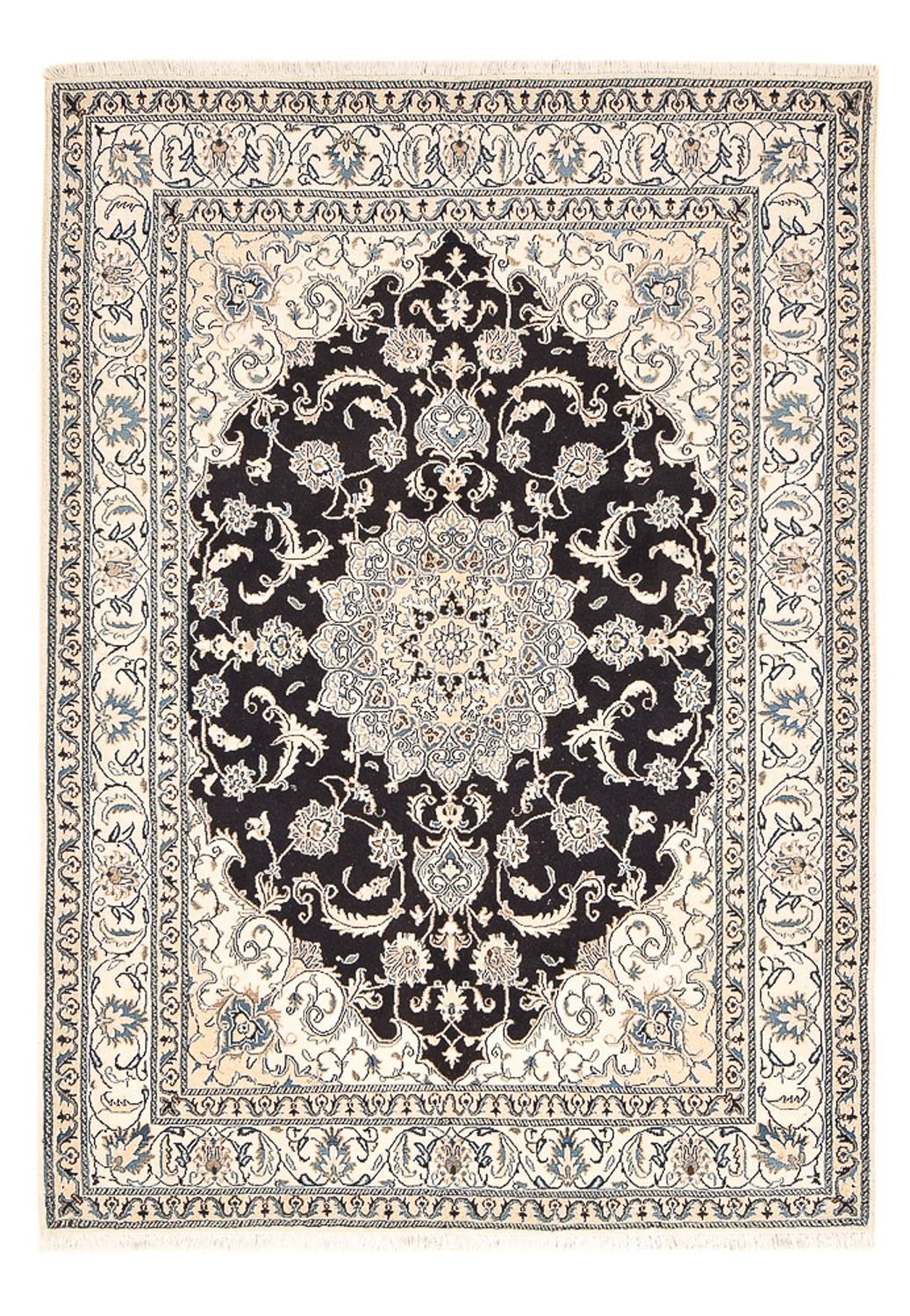 Tapis persan - Nain - 240 x 165 cm - bleu foncé