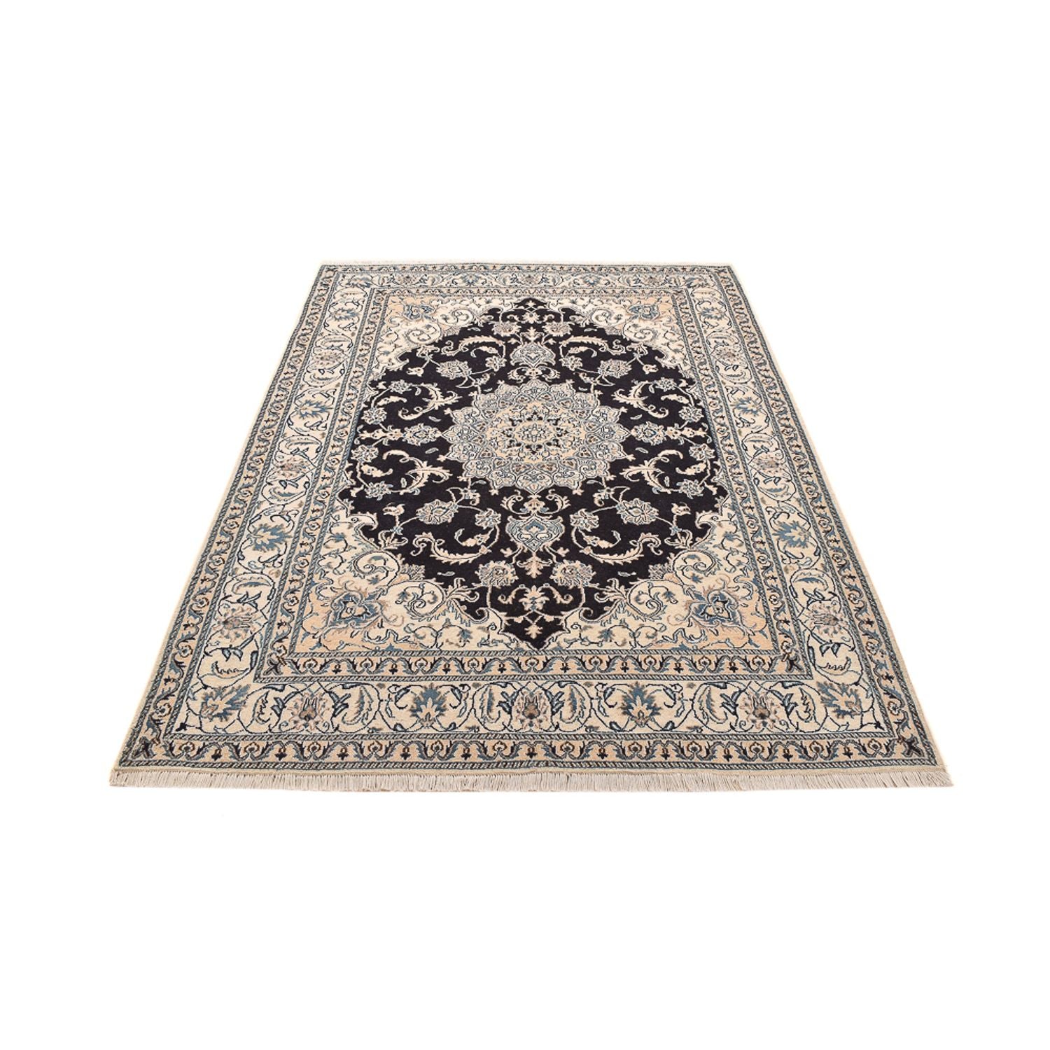 Tapis persan - Nain - 240 x 165 cm - bleu foncé