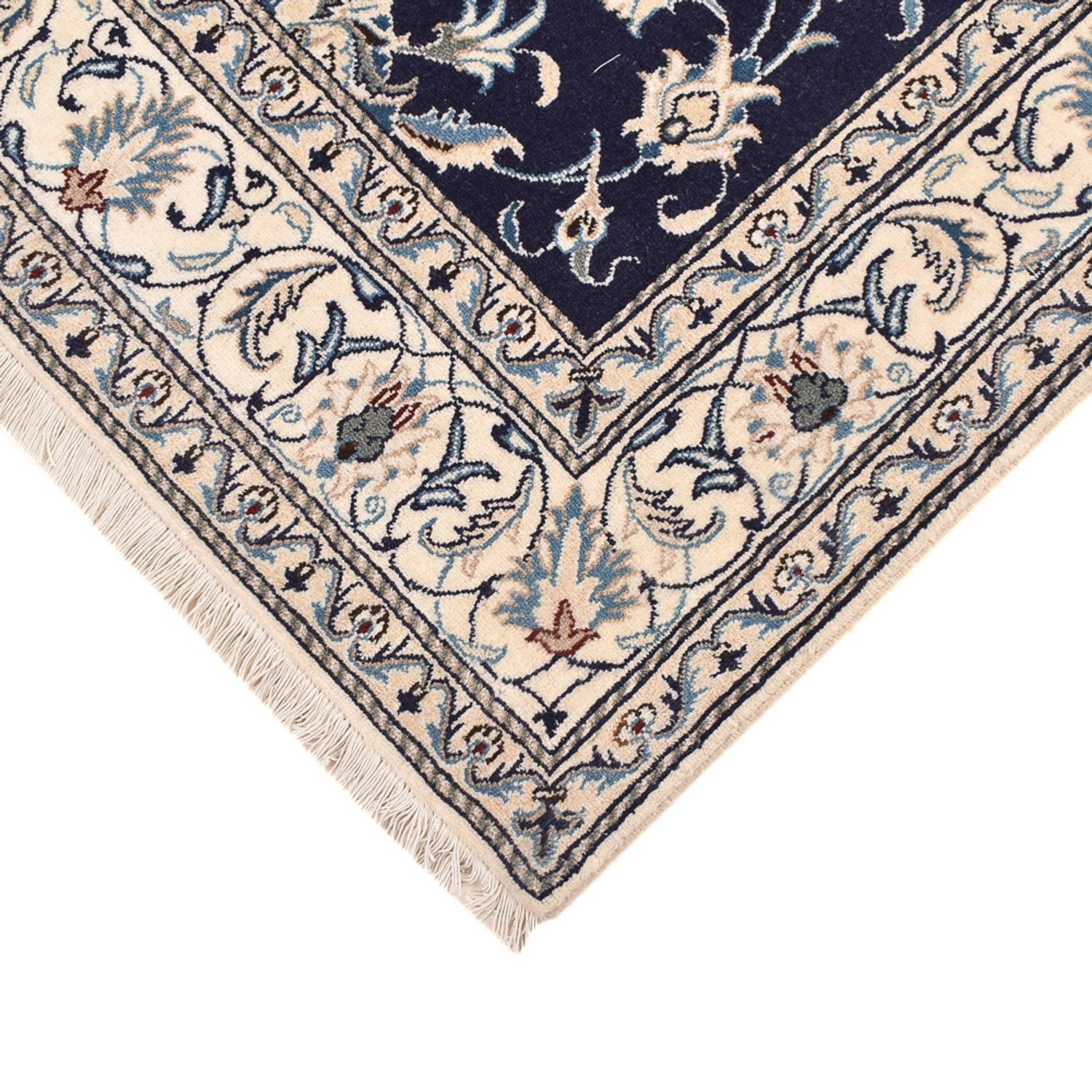 Tapis persan - Nain - 245 x 167 cm - bleu foncé