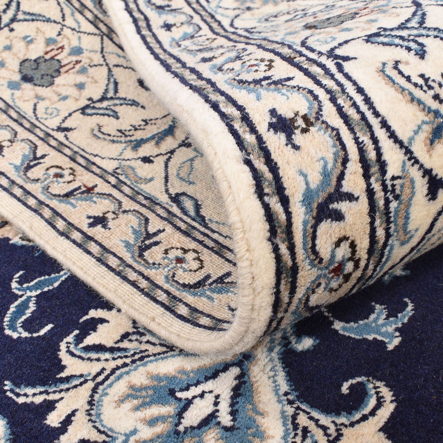 Tapis persan - Nain - 245 x 167 cm - bleu foncé