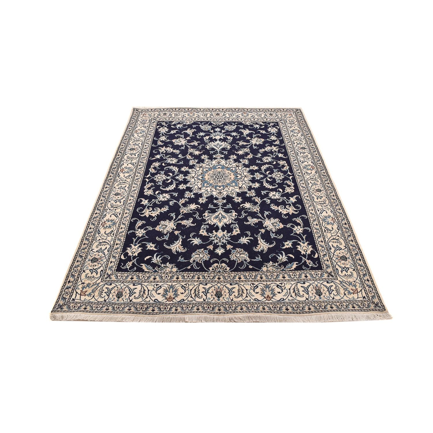Tapis persan - Nain - 245 x 167 cm - bleu foncé