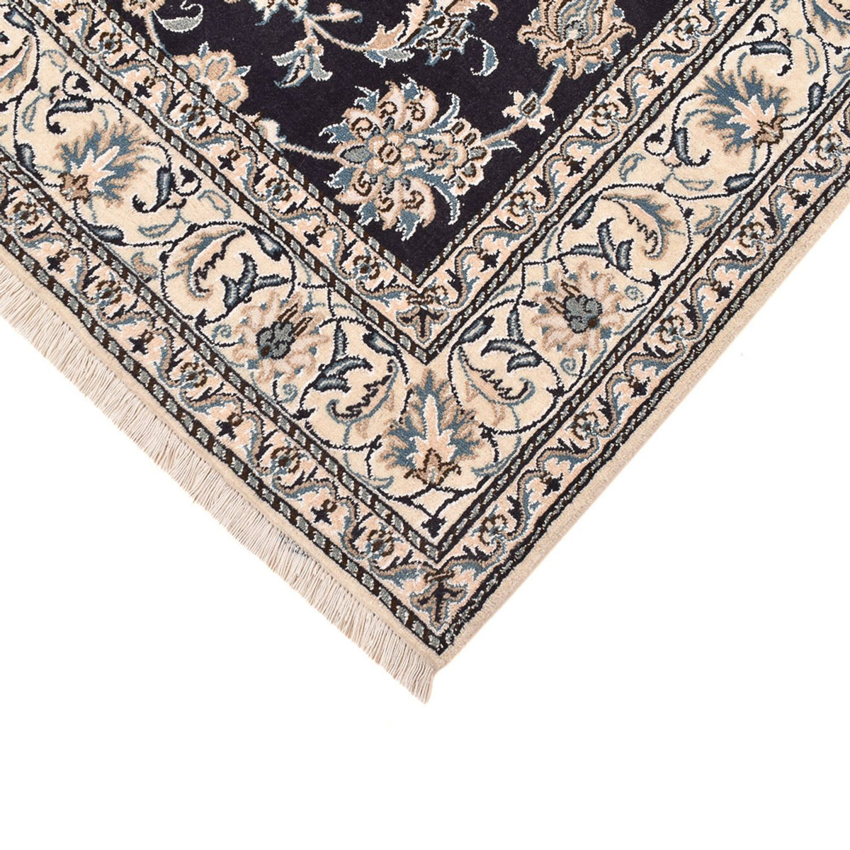Tapis persan - Nain - 242 x 165 cm - bleu foncé