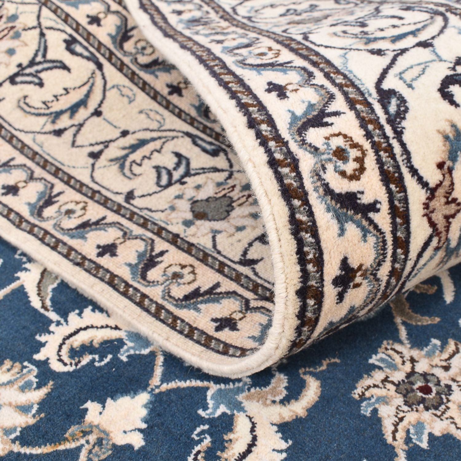 Tapis persan - Nain - 233 x 168 cm - bleu clair