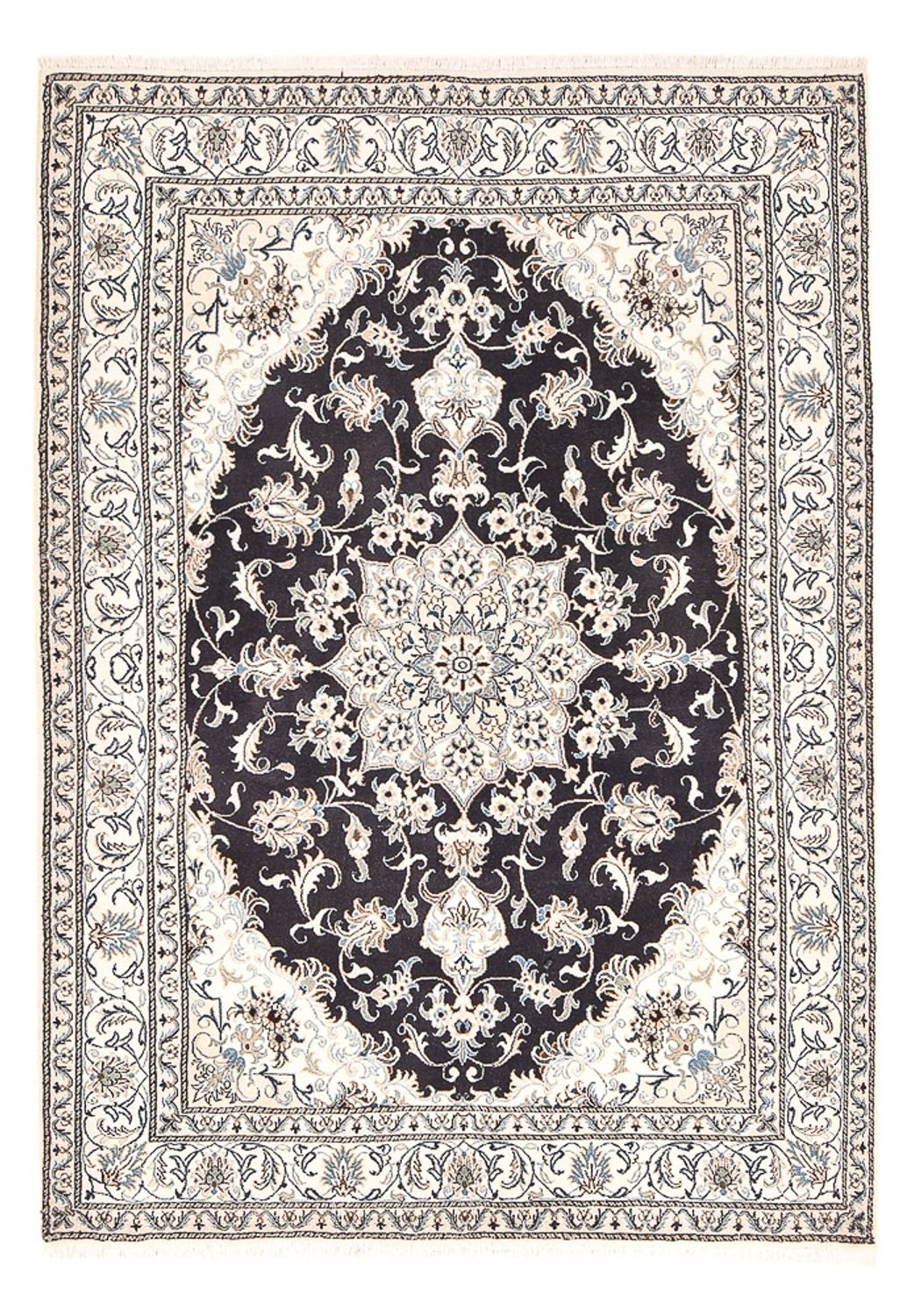 Tapis persan - Nain - 238 x 161 cm - bleu foncé