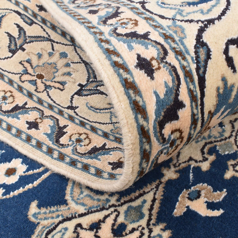 Tapis persan - Nain - 208 x 149 cm - bleu foncé