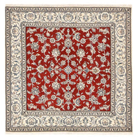 Tapis persan - Nain carré  - 203 x 193 cm - rouge